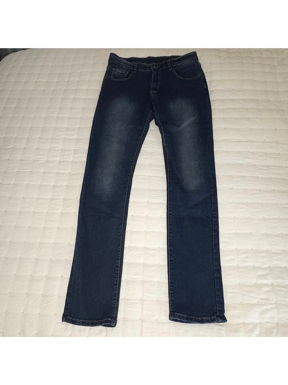 Ditch Plains Skinny Jeans Women's 34x34 Dark Blue Stretch Denim